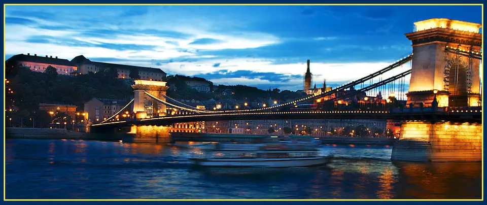 Sightseeing boats moored at the Vigadó tér docks on the Danube in Budapest